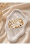 Women’s Wide Hollow Square Bangle Bracelet, Stainless Steel 18K Gold Plated Anti-Tarnish Elegant Fashion Jewellery - 4