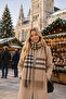 Cambridge |   Women's Winter Shawl Scarf 50X190 cm |   Oversize Plaid Patterned Thick Soft Tassel Shoulder Shawl - 7