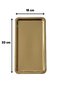 2 Pieces Gold Wide Rectangular Metal Presentation Tray 33X18 cm – Flat Tea Coffee Dessert Serving Tray Set - 2