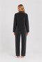 Women's Velvet Buttoned Long Sleeve Pants Pajama Set - 5