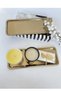 2 Pieces Gold Narrow Rectangular Metal Presentation Tray 33X13 cm – Flat Tea Coffee Dessert Serving Tray Set - 3