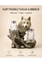 Wolf Figured Salt and Pepper Shaker Set, Double Glass Container, Decorative Kitchen Tableware Accessory, Gift Product