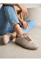 2609922K Women's Genuine Leather Suede Patterned Sneaker Shoes - 2