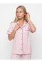Women's Cotton Heart Patterned Short Sleeved Pajama Set Pink