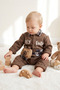 Baby Boy Plaid Detailed Winter Snap-On Jumpsuit with Teddy Bear Bag and Plaid Detail 3-18 Months - 7