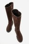 Hanivell Women's Genuine Leather Thick Soled Boots Brown Suede - 4