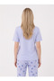 Women's Short Sleeved ½100 Cotton Pajama Set Blue - 5