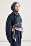 Fiora Desen Norena Wool Shoulder Shawl Petrol - 4