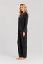 Women's Velvet Buttoned Long Sleeve Pants Pajama Set - 3