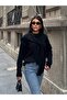 Women's Black Collar Tie-Detail Knit Sweater - 4