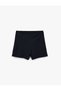 Viscose Blended Striped Short Skirt with Elastic Waist - 2