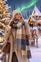Stockholm |   Women's Winter Shawl Scarf 50X190 cm |   Oversize Plaid Patterned Thick Soft Tassel Shoulder Shawl - 3