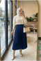 Women's Fluid Leather Look Pleated Maxi Skirt - 2