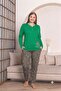 Mooda Buttoned V-Neck Cotton Lycra Combed Cotton 95% Cotton 5% Lycra Women's Plus Size Pajama Set