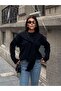 Women's Black Collar Tie-Detail Knit Sweater - 3