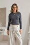 Women's Boat Neck Basic Slim 3-Piece Blouse - 5