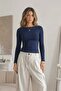 Women's Boat Neck Basic Slim 3-Piece Blouse - 7