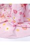 Cotton Linen Woven Fabric in White, Red and Orange Colors with Floral and Monkey Patterns on Pink Background