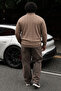 Men's Plus Size Brown Polo Collar Striped Sweatshirt - 6