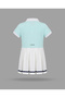 Colorblock Polo Collar Dress - 4