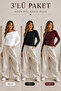Women's Boat Neck Basic Slim 3-Piece Blouse
