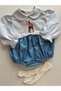 Handmade 100% Cotton Rabbit Embroidered Baby Girl Salopet - 5