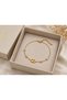 Women's 316L Steel Gold Infinity Figured Pearl Detailed Elegant Chain Bracelet - 2