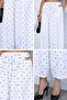 White Perry Women's Elastic Waist Polka Dot Pleated Baggy Pants - 7