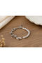 Steel Women's Bracelet with Chain and Pearl Detail, Oval Shaped, Stylish Modern Design - 3