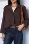 Brown Gülseli Women's Camelya Bomber Jacket with Elastic Waist and Ankle Closures and Snap Fasteners - 5