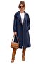 Women's Long Trench Coat with Buttons, Elastic Sleeves, Lined, Belted, Waterproof, Oversize Cut