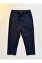 Elastic Waist Gabardine Children's Trousers - Navy Blue