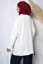 Cream Crew Neck Three Ribbed Hijab Tunic - 4