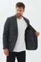 Nonni Men's Smoked Slim Fit Mono Collar Casual Blazer Jacket - 7