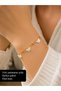 316L Stainless Steel White Flower Detailed Gold Color Elegant Women's Bracelet