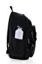 5-Compartment Luxury Crinkle Fabric High School and Middle School Backpack + Monkey Keychain Gift - 6