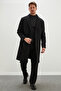 Buttoned Double-Breasted Collar Long Cashmere Coat - 3