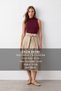 Women's Burgundy High Neck Sleeveless Blouse Alc-X15658 - 2