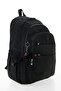 5-Compartment Luxury Crinkle Fabric High School and Middle School Backpack + Monkey Keychain Gift - 3