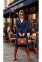 Women's Long Trench Coat with Buttons, Elastic Sleeves, Lined, Belted, Waterproof, Oversize Cut - 4