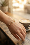 Star Model Zircon Stone Gold Color Women's Bracelet - 2