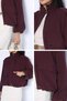 Mürdüm Gülseli Women's Camelya Bomber Jacket with Elastic Waist and Ankle Closures and Snap Fasteners - 6