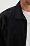 Zippered Polo Collar Velvet Bomber Jacket - 3
