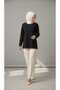 Women's Middle-Aged and Older Women's Seasonal Plus Size Nergi̇s Bluz with Embroidered Collar and Sleeve Details - 4
