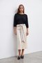 Women's Black Crew Neck Half Sleeve Knitwear Blouse Alc-X15655 - 3