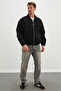 Zippered Polo Collar Velvet Bomber Jacket - 6
