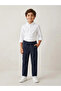 Elastic Waist Gabardine Children's Trousers - Navy Blue - 2