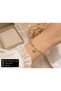 316L Stainless Steel Gold Color Women's Bracelet with Green Detailed Beaded Heart End