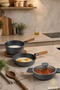 Granite Cast Iron Mini Pan Milk Pot Set with Glass Lid Gray 16 cm - 4