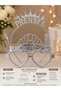 Princess Silver Crown and Glasses Set – Princess Written Heart Glasses and Crown 2-Piece Birthday Party Accessory - 2